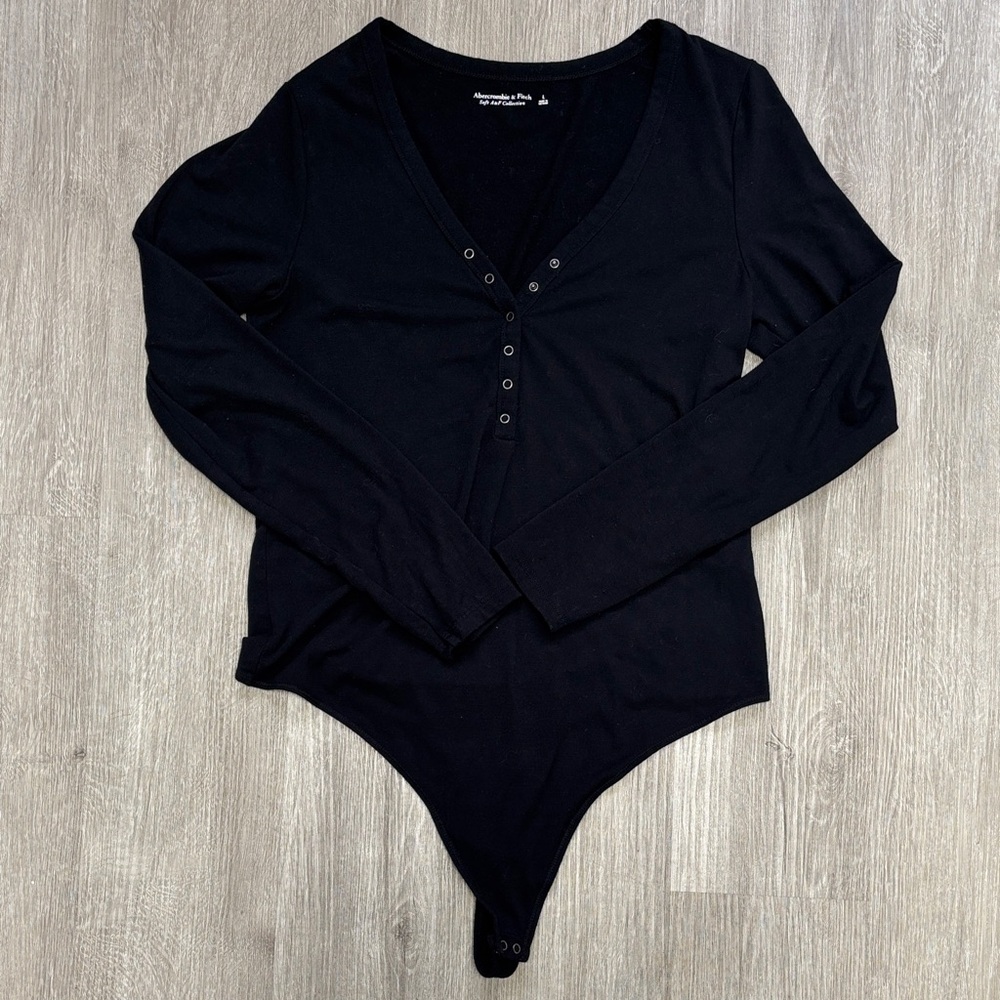 Abercrombie & Fitch Black Bodysuit soft A&F collection large